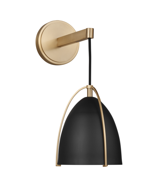 Norman One Light Wall Lamp Satin Brass/Matte Black de votre