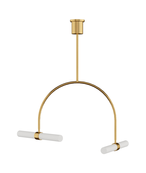 Calumn 2-Light Brass Chandelier Les êtres humains sont 