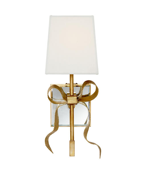 Ellery Gros-Grain Bow Small Wall Lamp Cream Linen/Brass sélection de produits