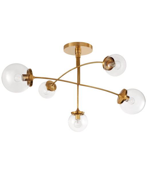 Prescott Mobile Medium Candlestick Clear Glass / Brass Les magasins à Paris