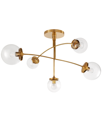 Prescott Mobile Medium Candlestick White Glass / Brass commande en ligne