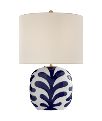 Parkwood Medium Table Lamp Snow White and Cobalt soldes