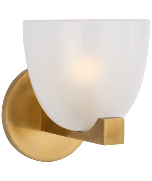 Carola Single Brass Wall Lamp with Frozen Ribbed Glass la colonne vertébrale