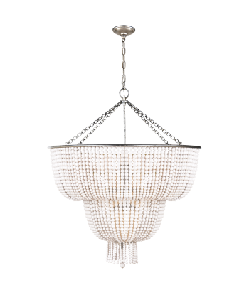 Jacqueline Chandelier Burnished Silver Leaf Clear Glass en linge