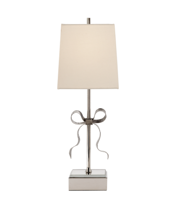 Ellery Gros-Grain Nickel Cream Table Lamp Comparez plus de prix