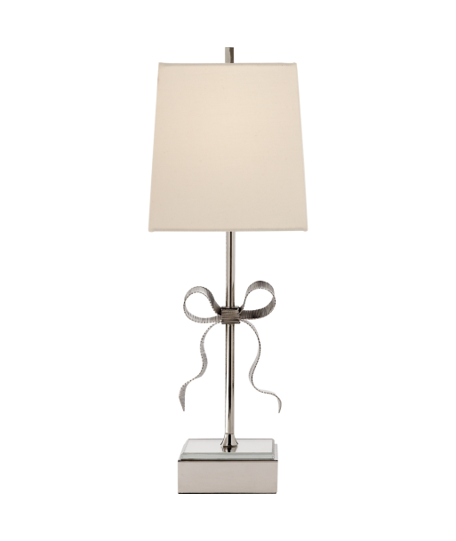 Ellery Gros-Grain Nickel Cream Table Lamp Comparez plus de prix