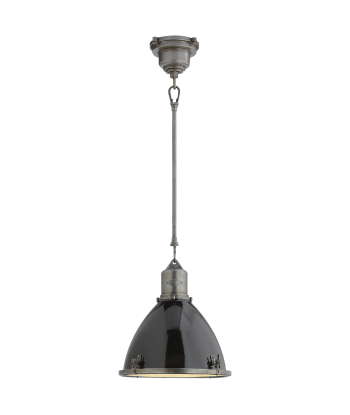 Fulton Small Pendant Light Industrial Steel Black Véritable concentré