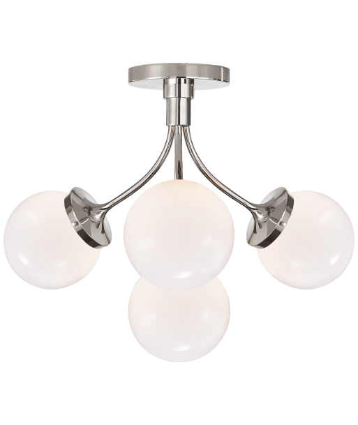 Prescott Medium Nickel Ceiling Light White Glass online