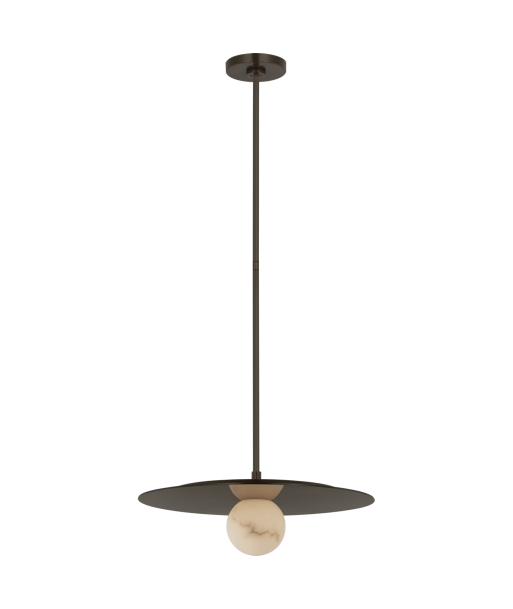 Pertica Pendant Lamp 18'' Alabaster Bronze Fin de série