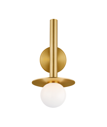 Nodes Pivot wall light Burnished brass White glass de la marque