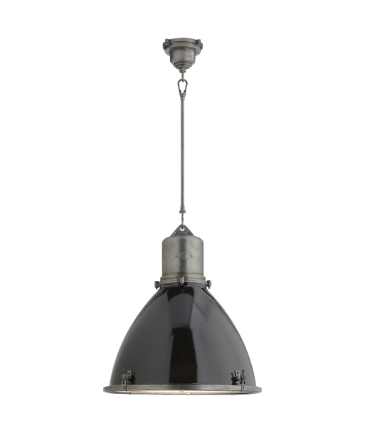 Fulton Large Pendant Light Industrial Steel Black plus qu'un jeu 