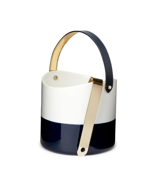 Wyatt Navy Porcelain Ice Bucket le des métaux précieux