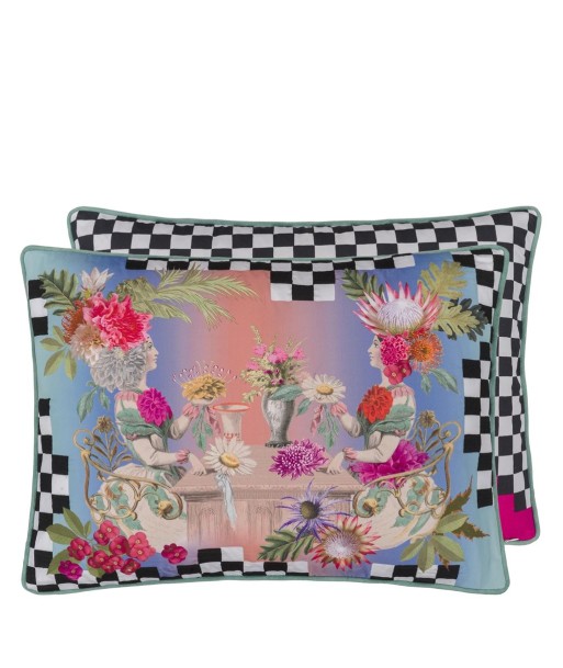 Mosaic Twin Flowers Cushion Amélioration de cerveau avec