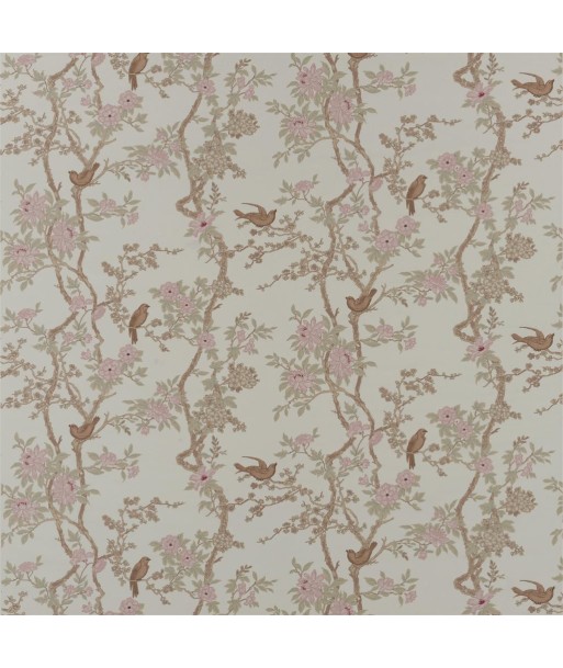 Fabric RL Marlowe Floral Silk Latte en linge