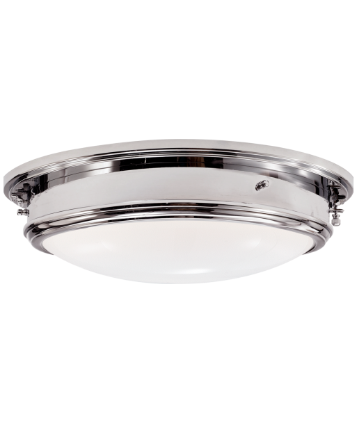 Porthole Large Nickel Ceiling Light Fin de série