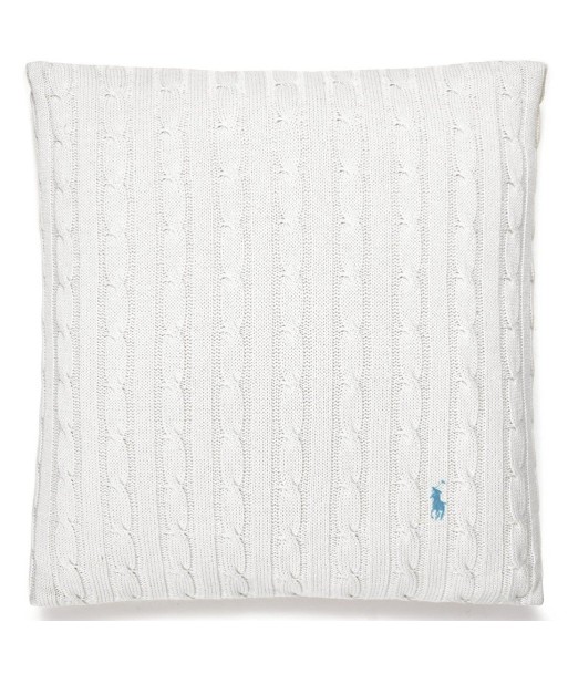 Coussin Cable Coton Blanc en linge