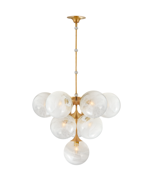 Cristol Medium Brass Chandelier livraison gratuite