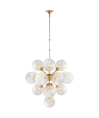 Cristol Chandelier Large Brass de pas cher