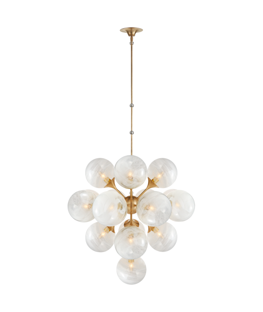 Cristol Chandelier Large Brass de pas cher