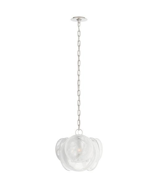 Loire Petite Nickel Chandelier White Ribbed Glass pour bénéficier 