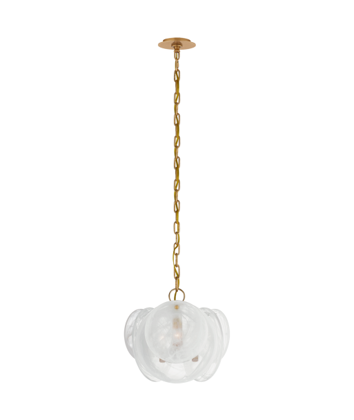 Loire Petite Chandelier Gold White Ribbed Glass de votre