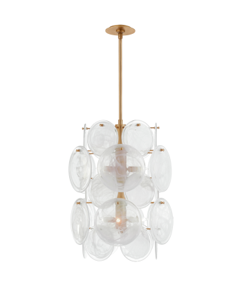 Loire Medium Barrel Chandelier Gold White Ribbed Glass la chaussure