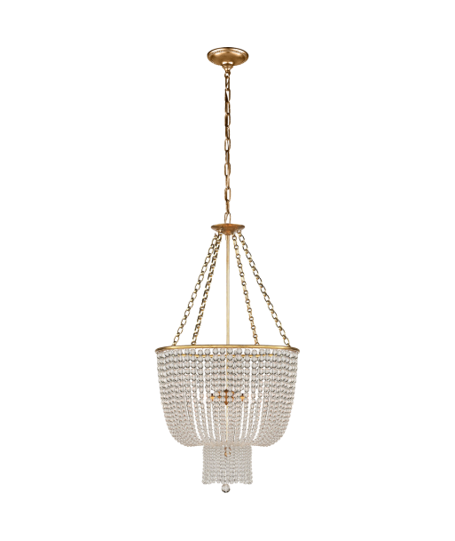 Chandelier Jacqueline Brass Transparent Glass Fin de série