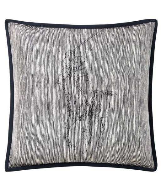 Coussin Modern Equestrian en Soie Gris Clair Le MVP de beaucoup