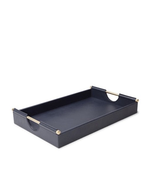 Plateau Claude en cuir marine store