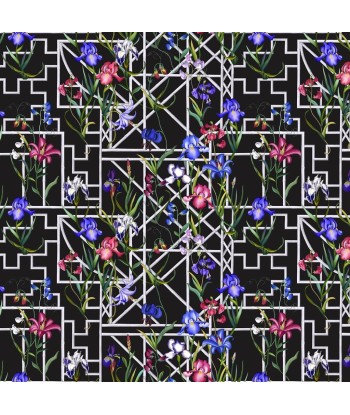 Tissu Fretwork Garden Jais soldes