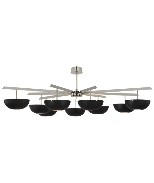 Chandelier Valencia Grande 9 Matte Black Nickel aerin sur le site 