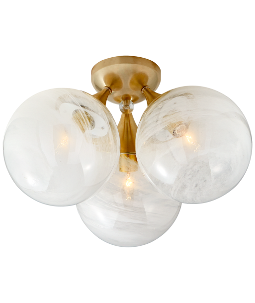 Cristol Large Triple Brass Ceiling Light Par le système avancé 