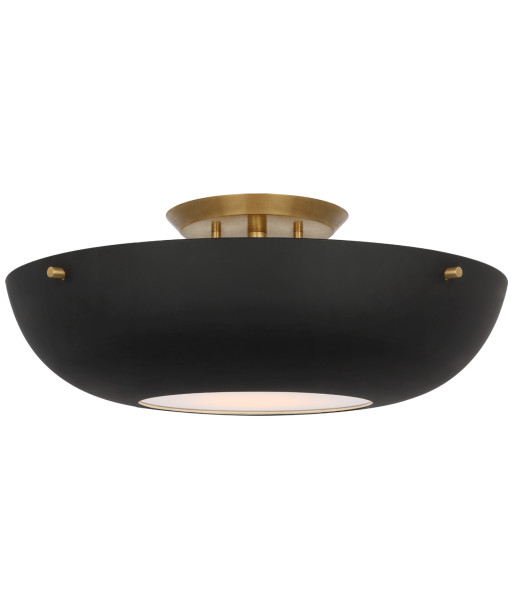 Valencia Ceiling Light 16" Matte Black Brass Véritable concentré