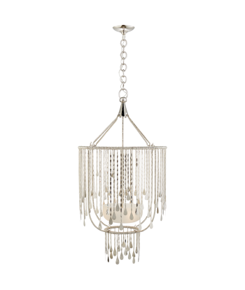 Kayla Medium Nickel Chandelier en linge