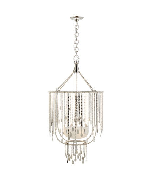 Kayla Medium Nickel Chandelier en linge