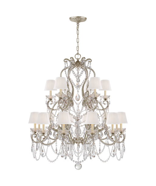 Adrianna Medium Antique Silver Leaf Chandelier Economisez 