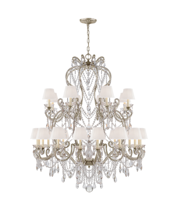 Adrianna Large Antique Silver Leaf Chandelier Venez acheter