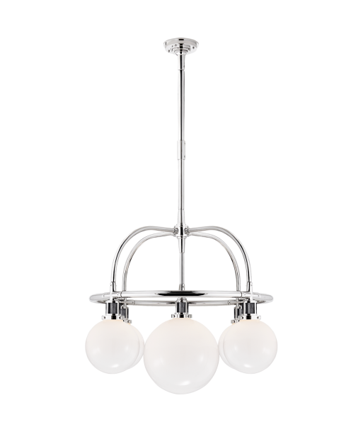 McCarren Single Nickel Chandelier la colonne vertébrale