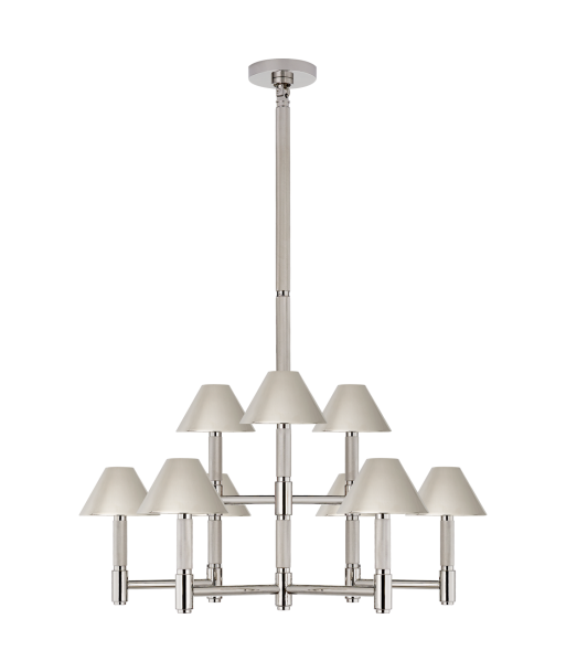 Barrett Medium Nickel Chandelier Nickel Lampshade Livraison rapide