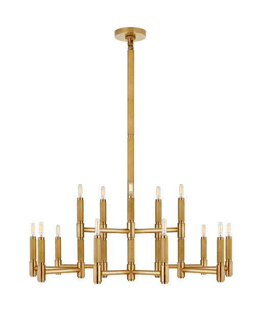 Barrett Large Brass Chandelier rembourrage situé sous